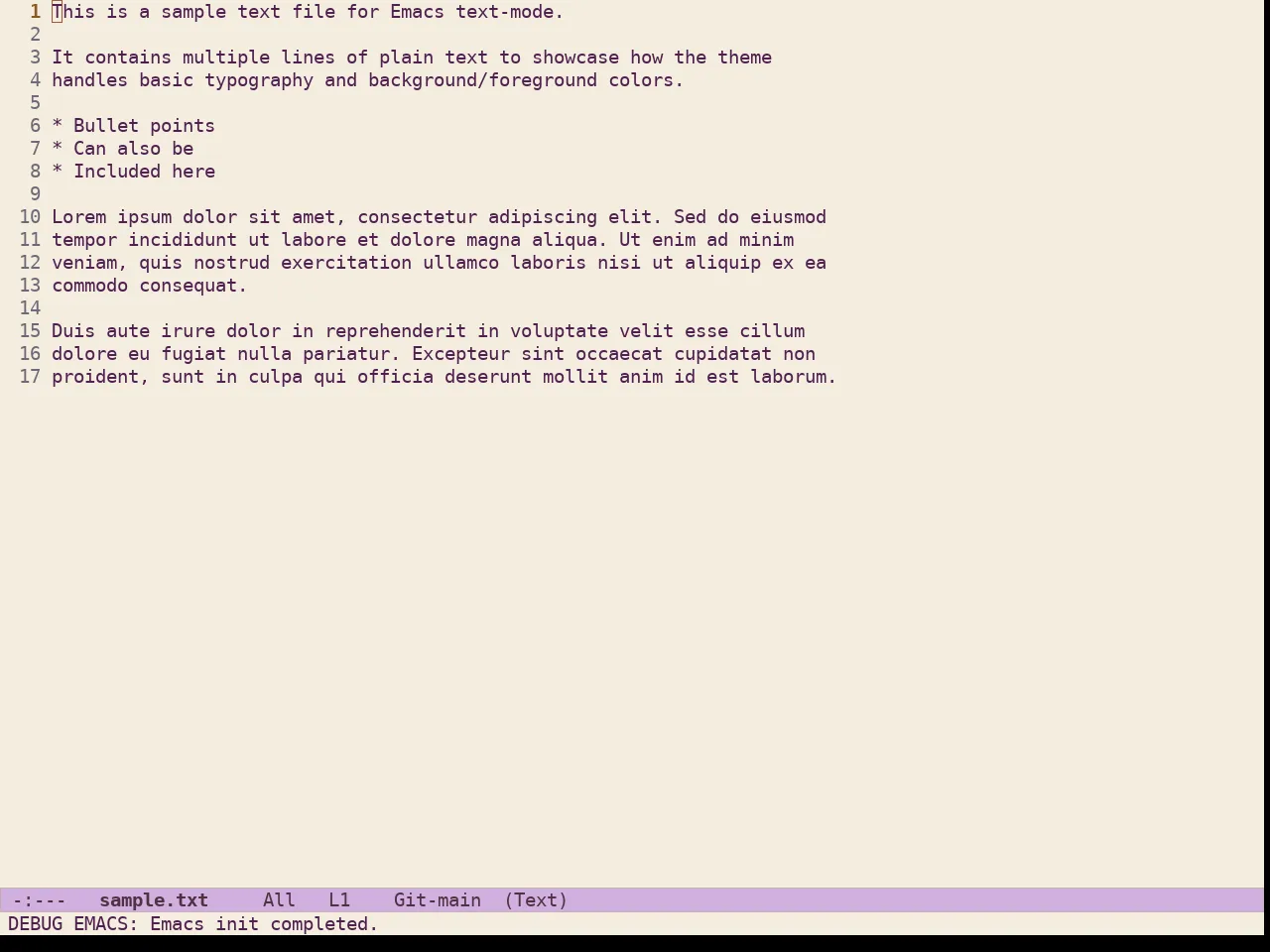 Ef Reverie Theme in text-mode