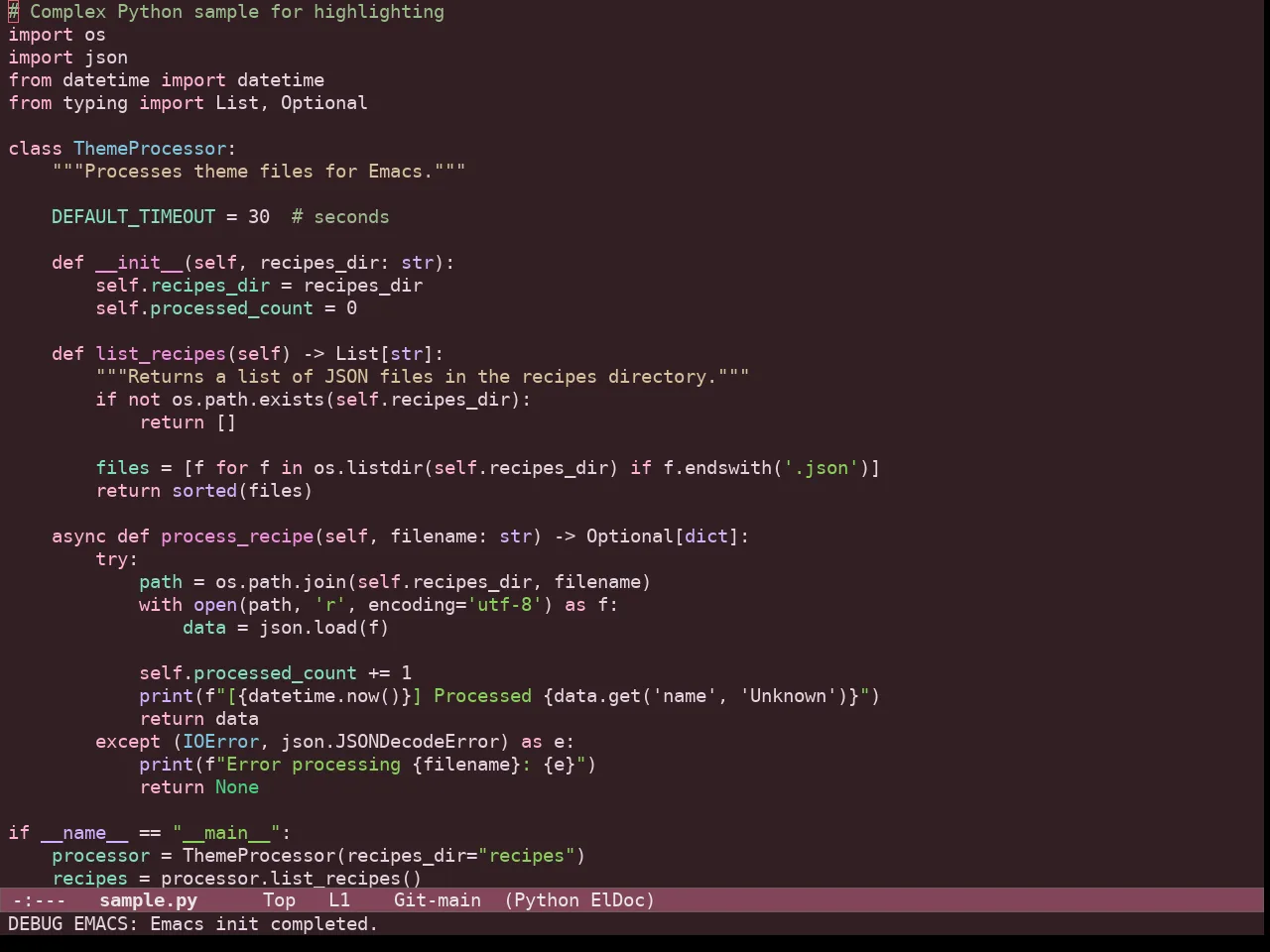 Ef Rosa Theme in python-mode