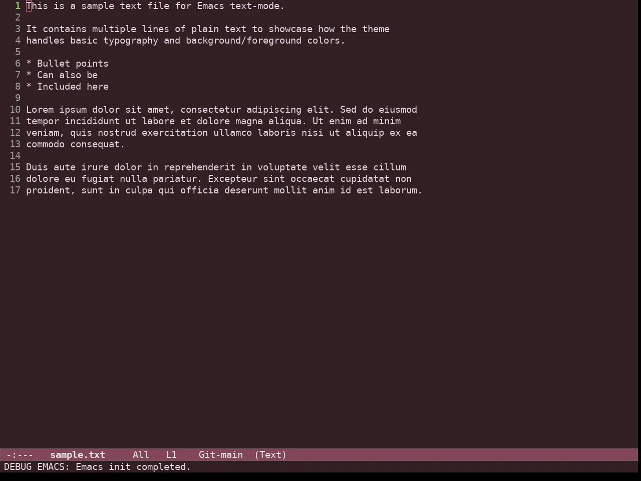 Ef Rosa Theme in text-mode