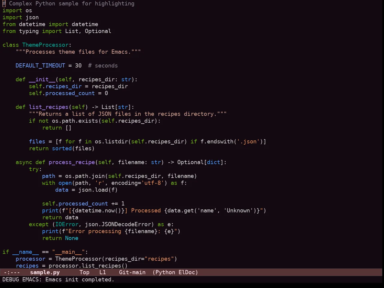 Ef Symbiosis Theme in python-mode