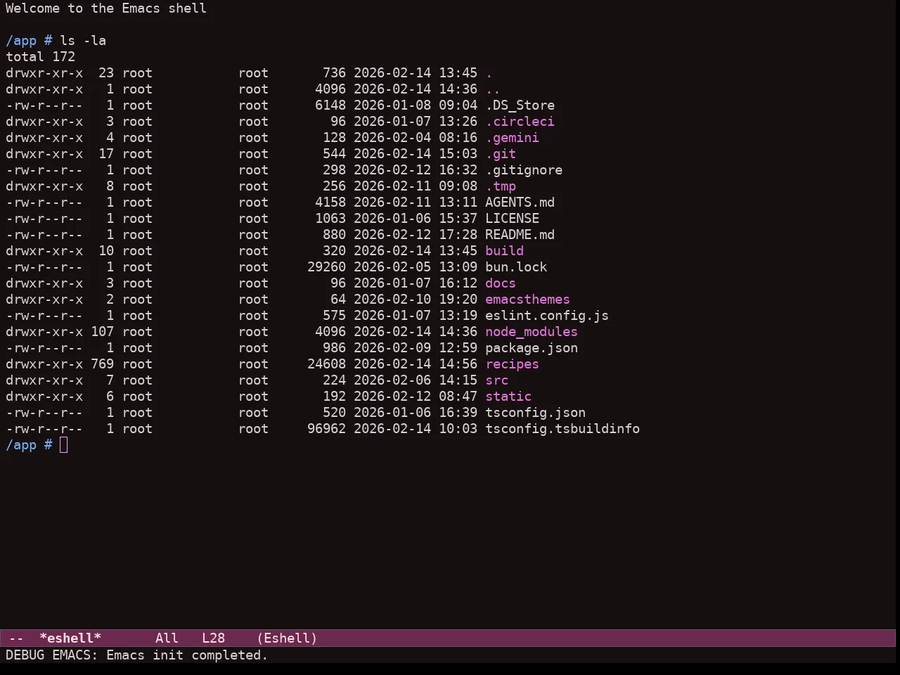 Ef Trio Dark Theme in eshell