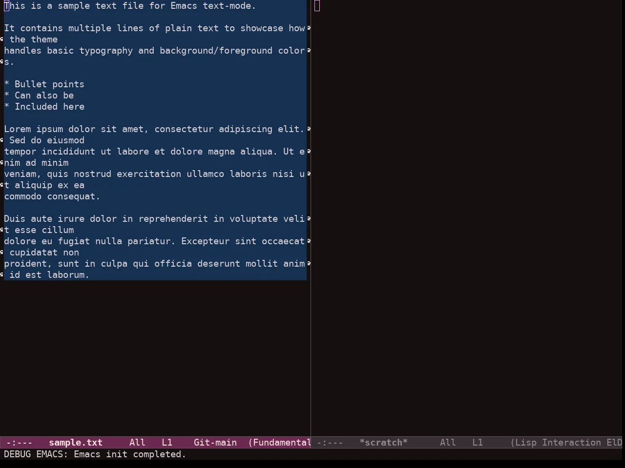 Ef Trio Dark Theme in fundamental-mode