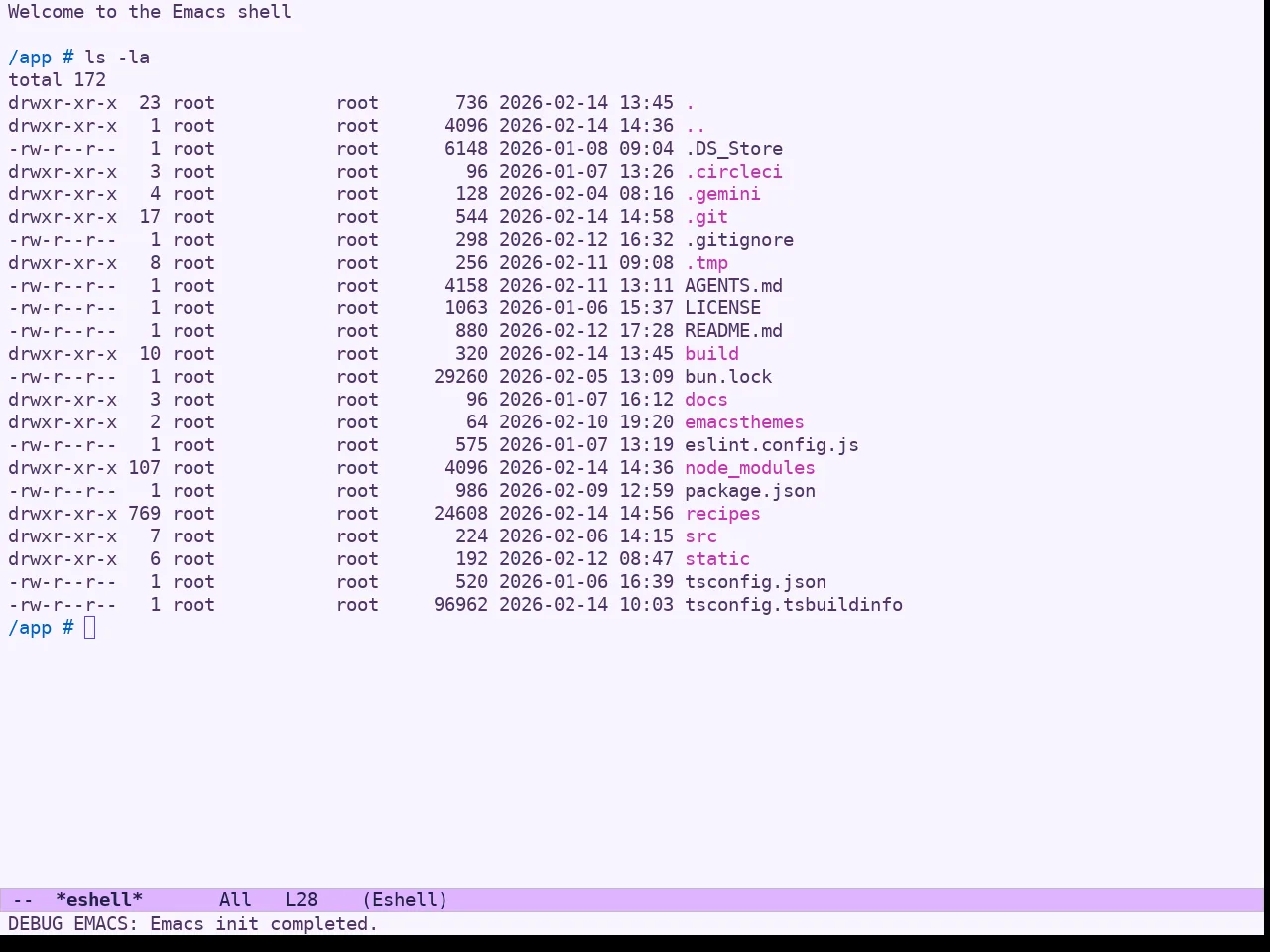 Ef Trio Light Theme in eshell