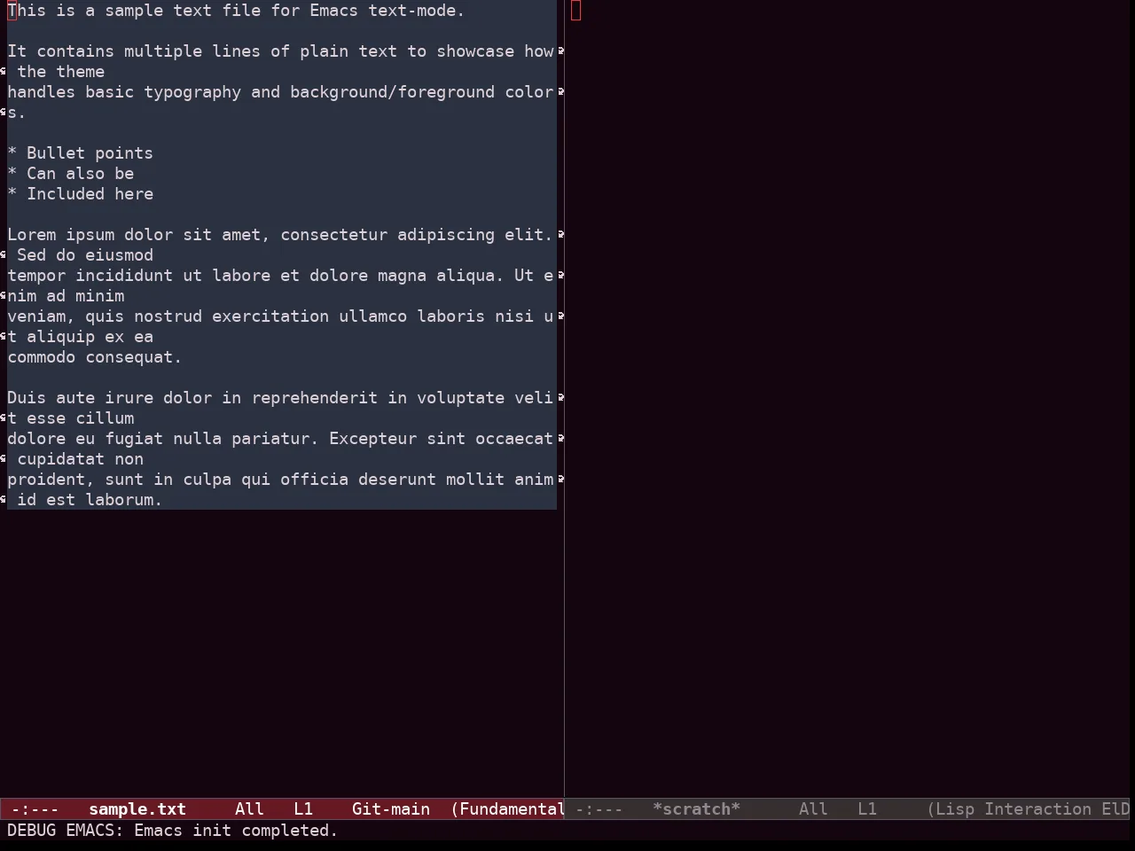Ef Tritanopia Dark Theme in fundamental-mode