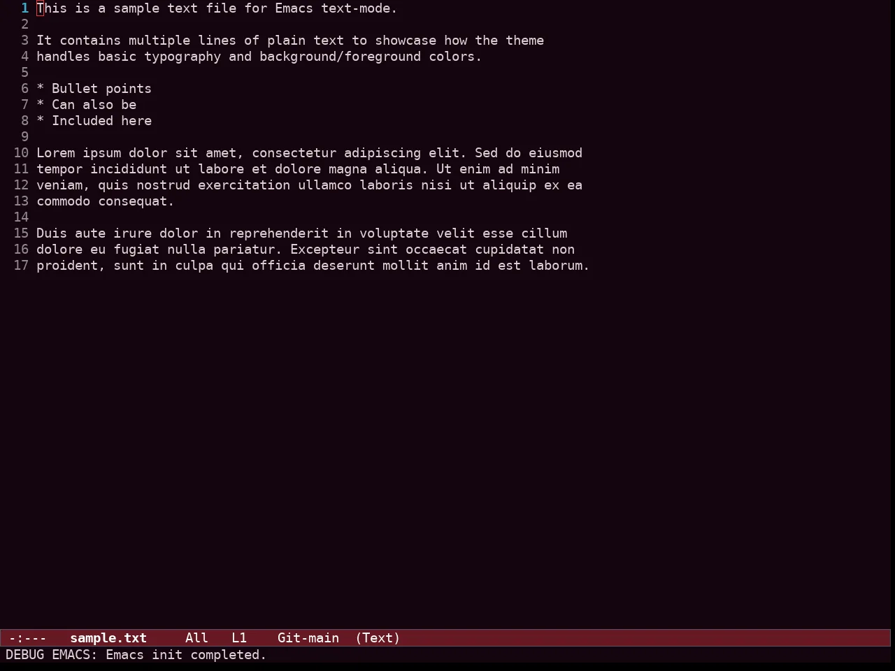 Ef Tritanopia Dark Theme in text-mode
