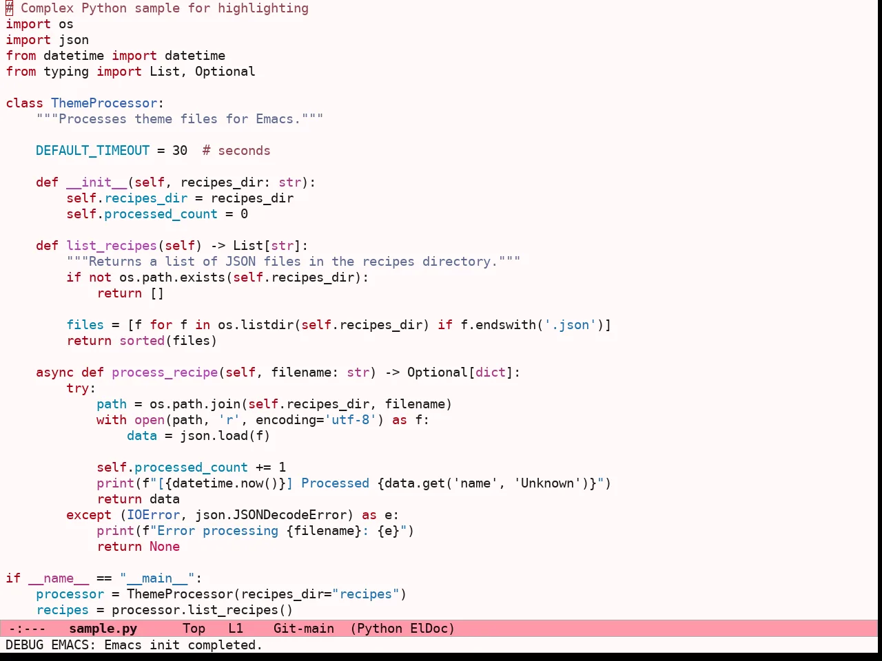 Ef Tritanopia Light Theme in python-mode