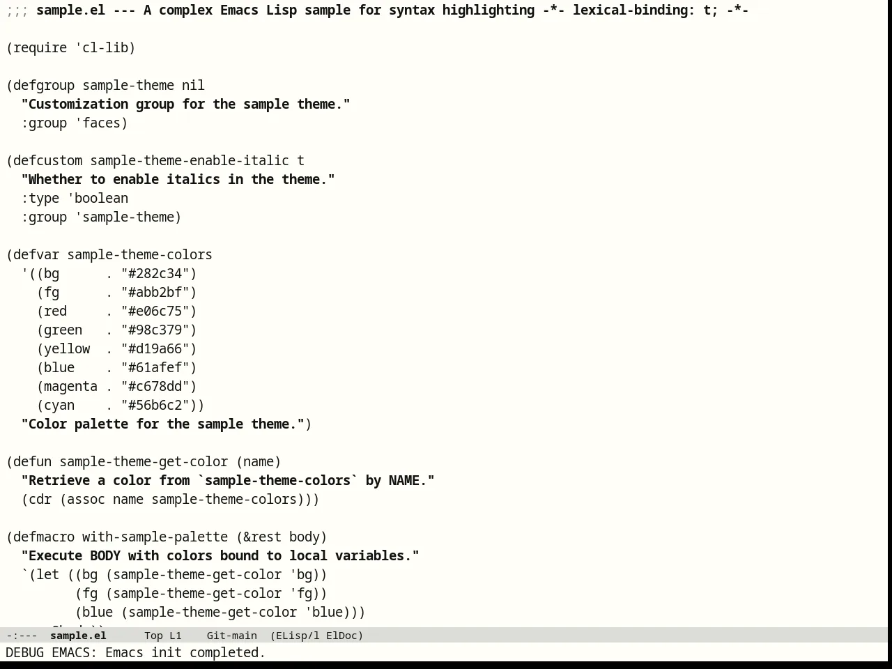 Eink Theme in emacs-lisp-mode