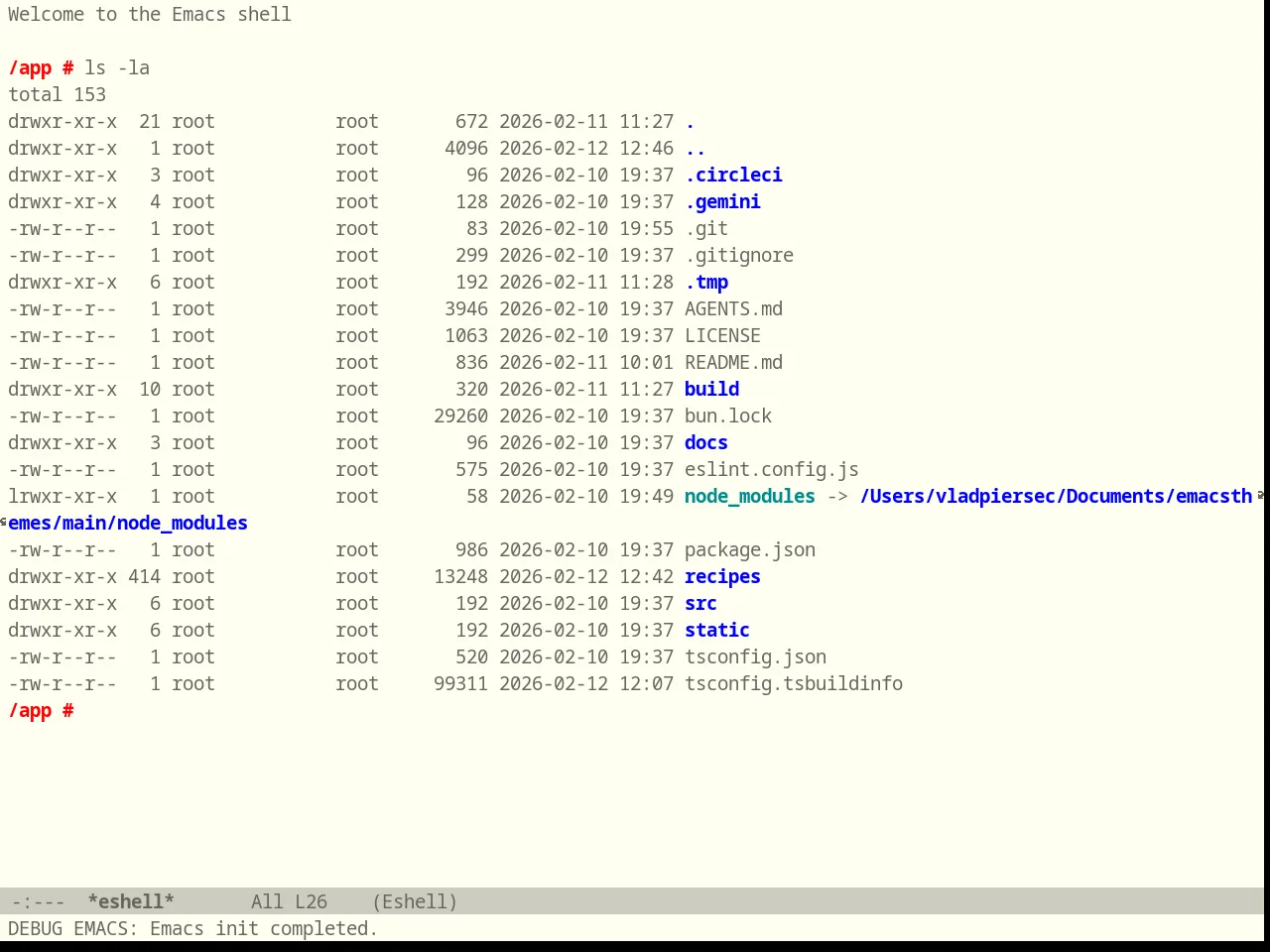 Einkless Theme in eshell