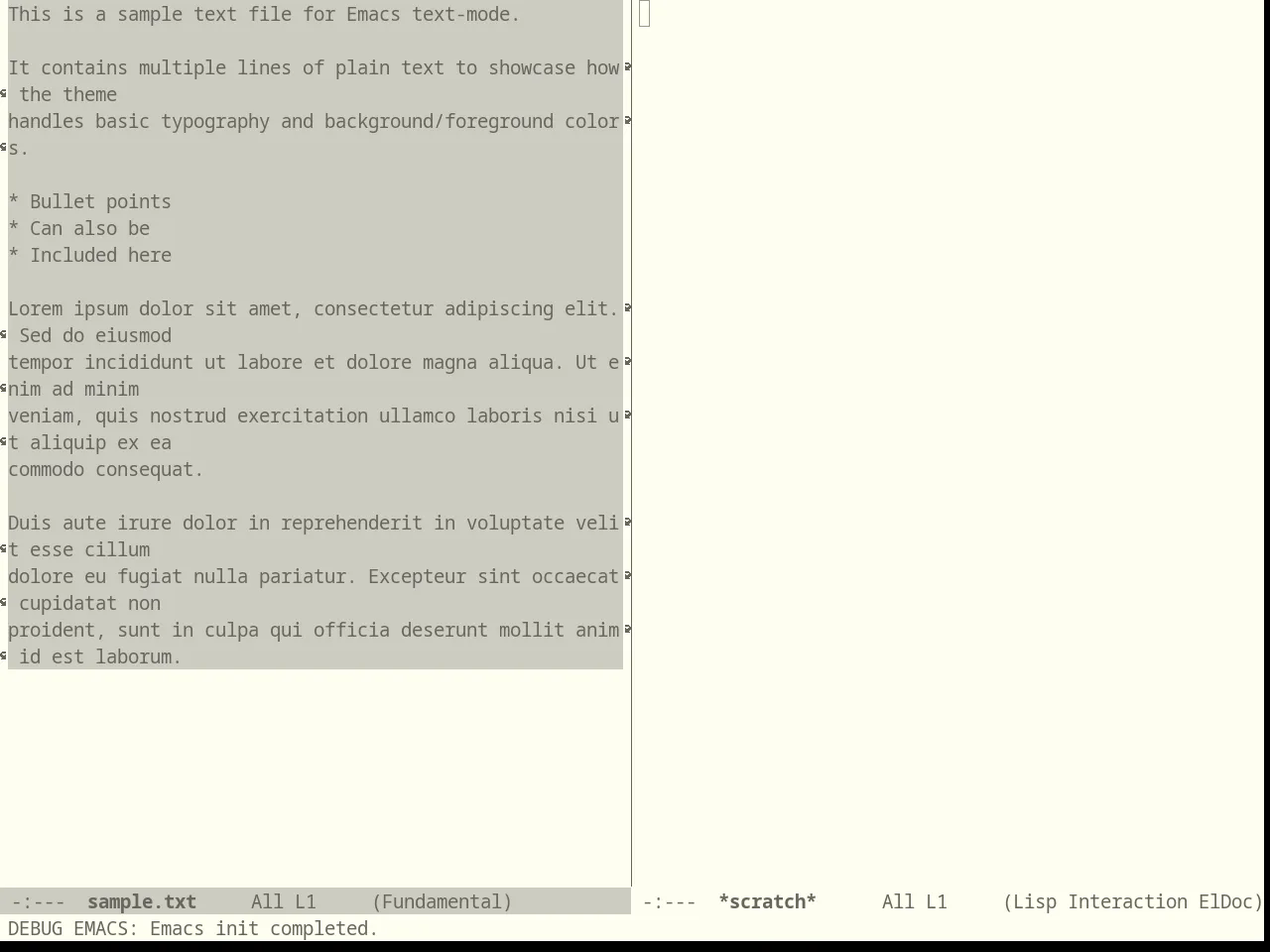 Einkless Theme in fundamental-mode
