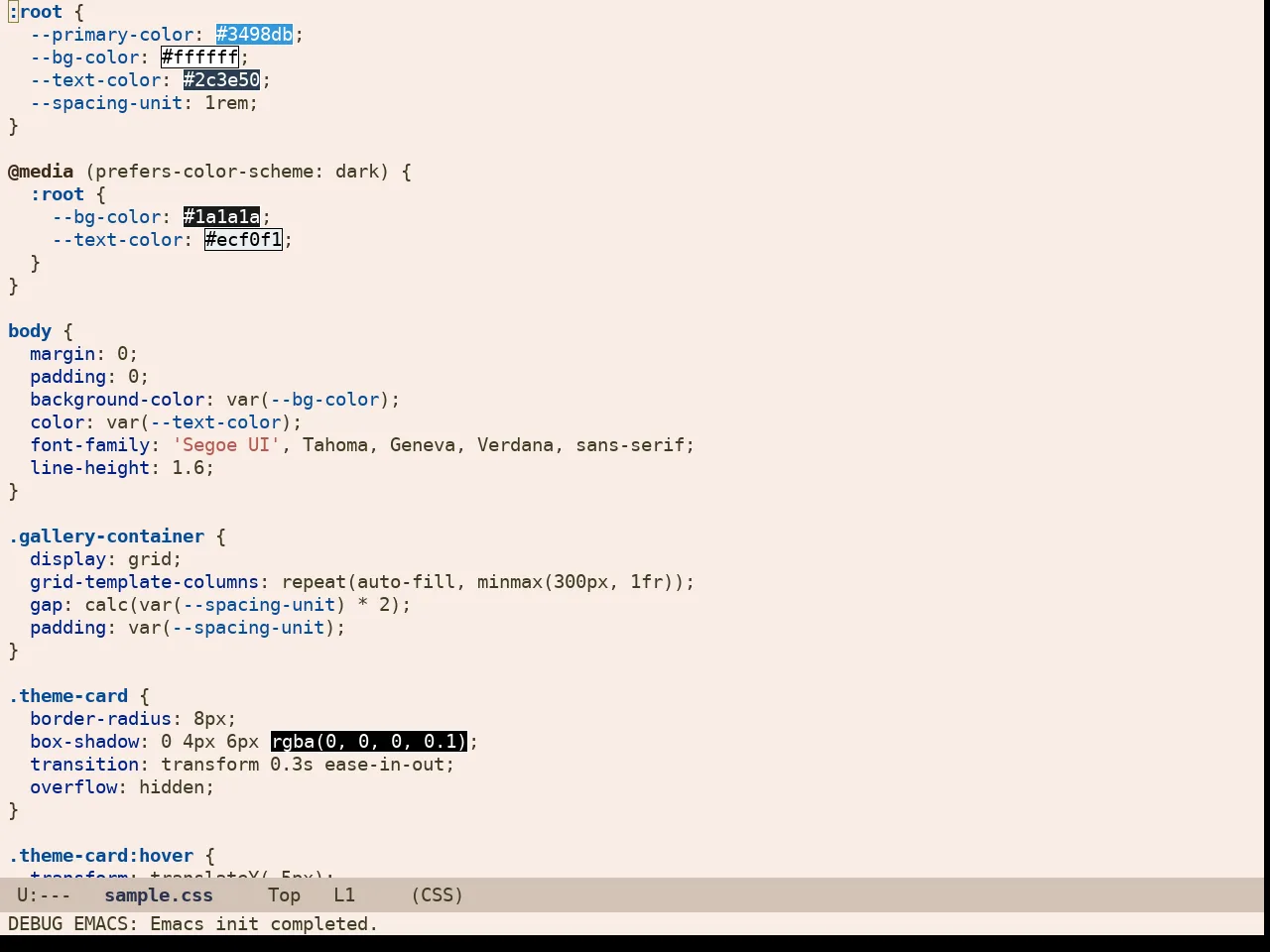 Ellas Theme in css-mode