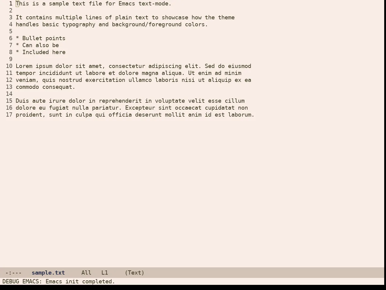 Ellas Theme in text-mode