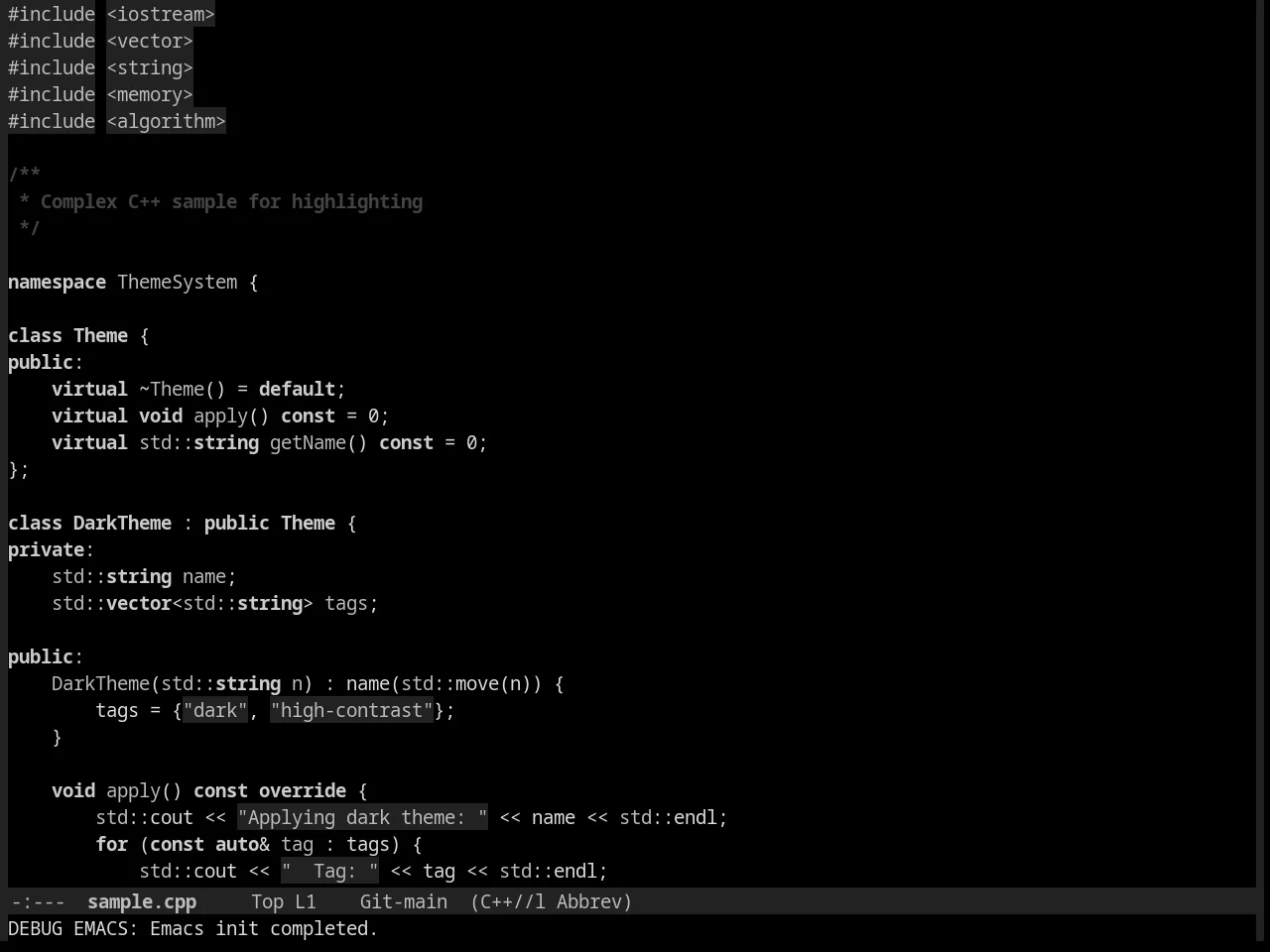 Eltbus Theme in c++-mode