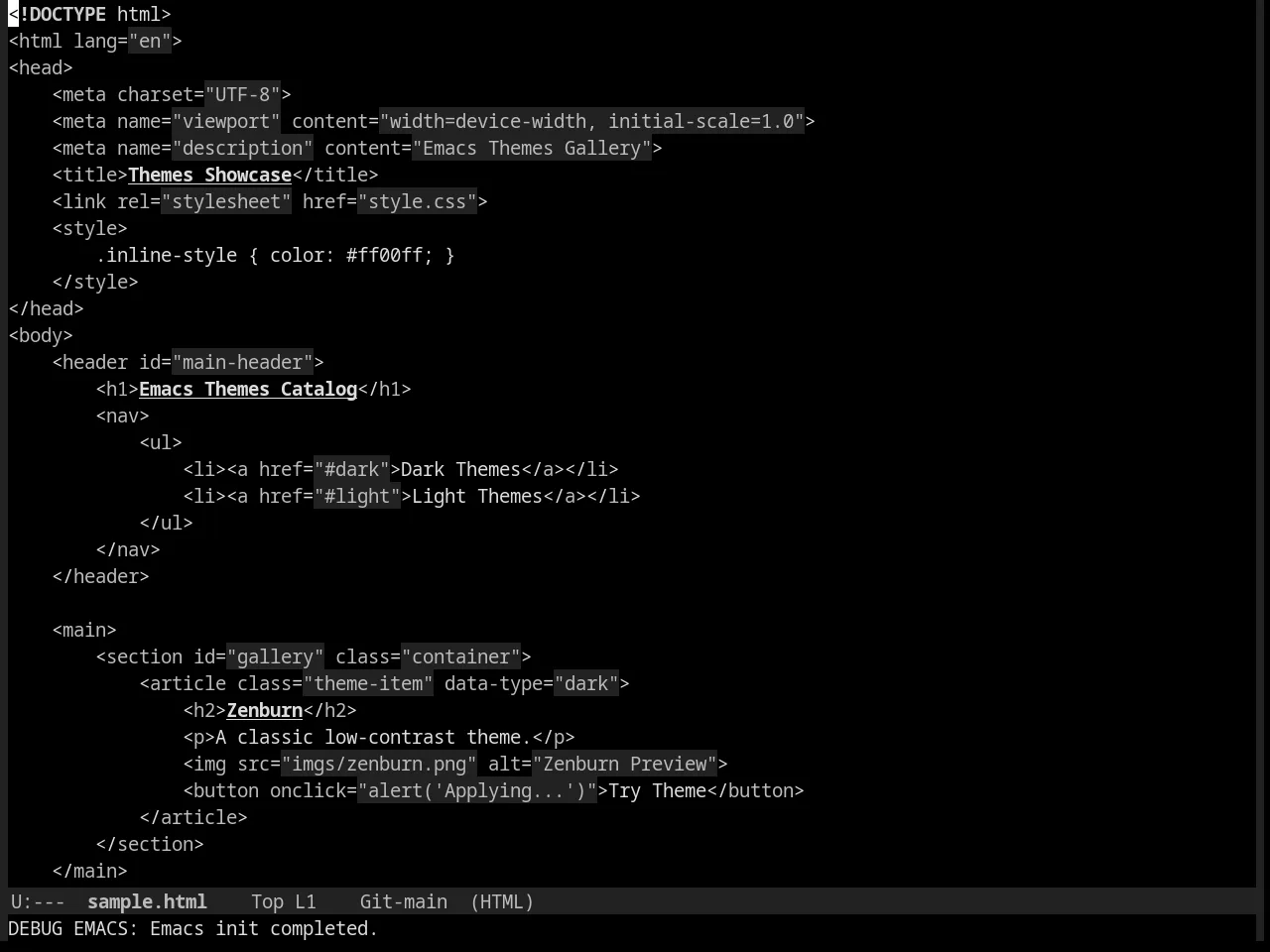 Eltbus Theme in html-mode