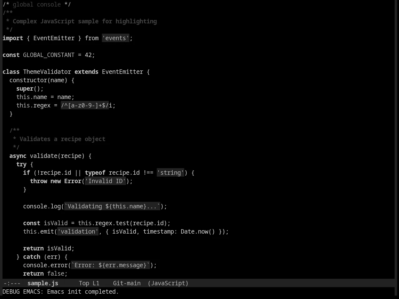 Eltbus Theme in javascript-mode