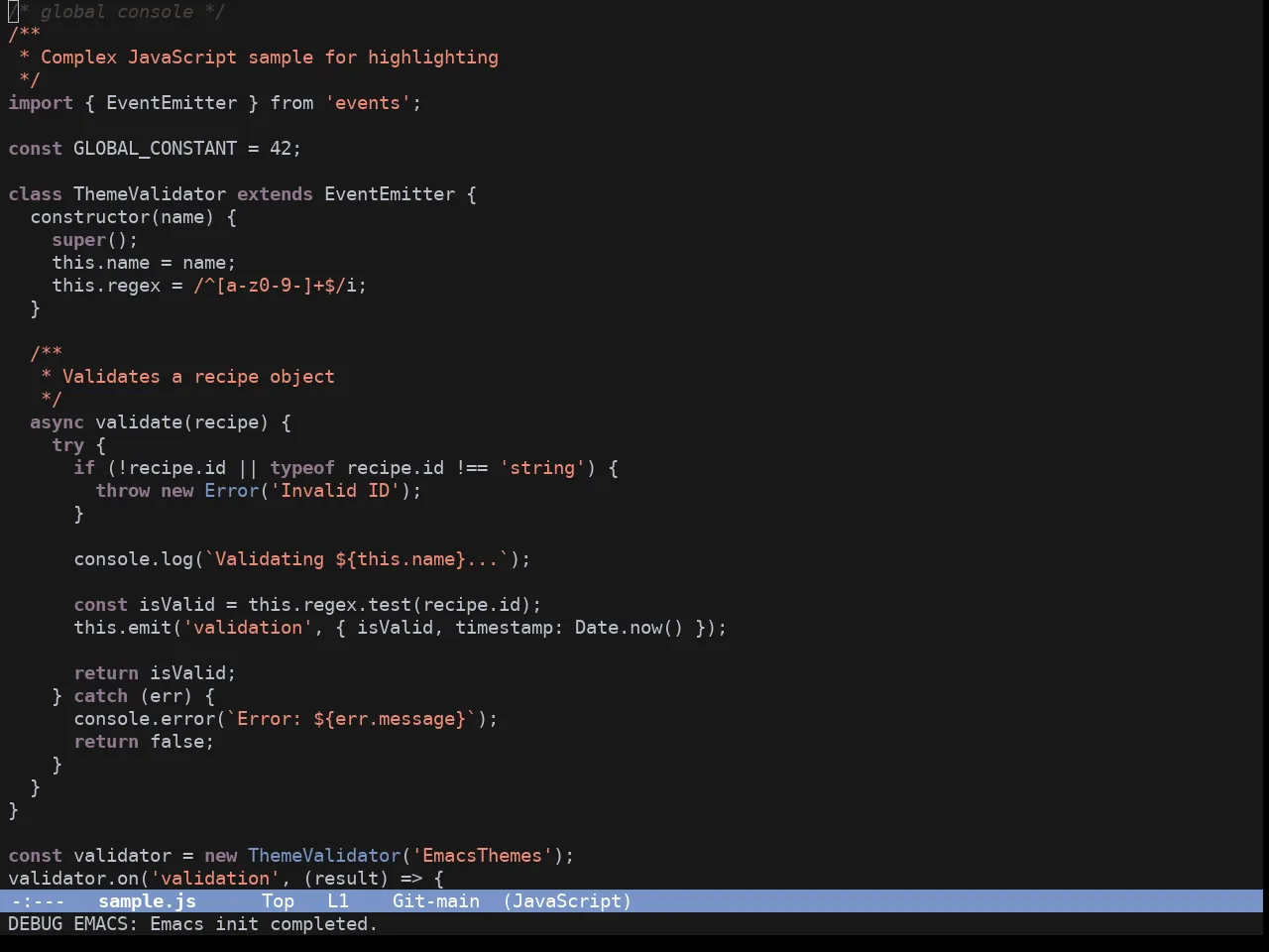 Elune Theme in javascript-mode