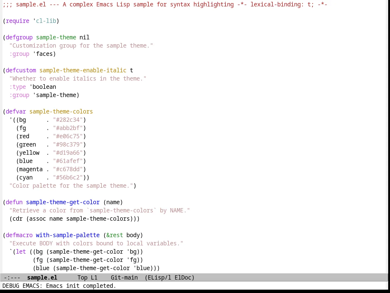 Emacs 21 Theme in emacs-lisp-mode
