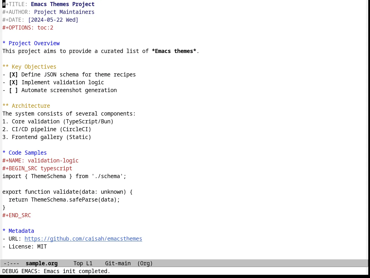 Emacs 21 Theme in org-mode