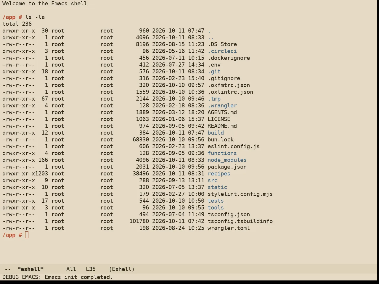 Ember Light Theme in eshell