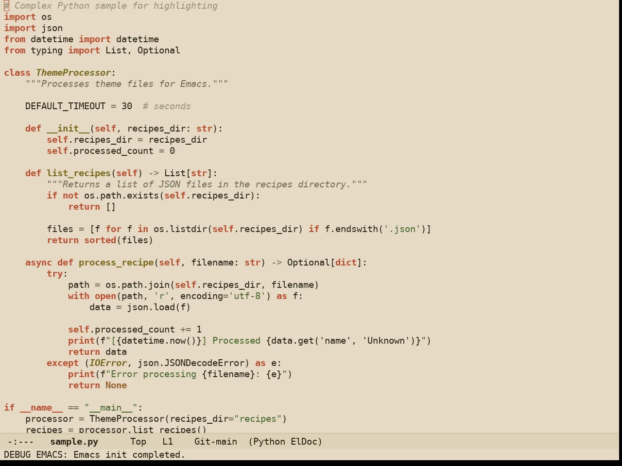 Ember Light Theme in python-mode