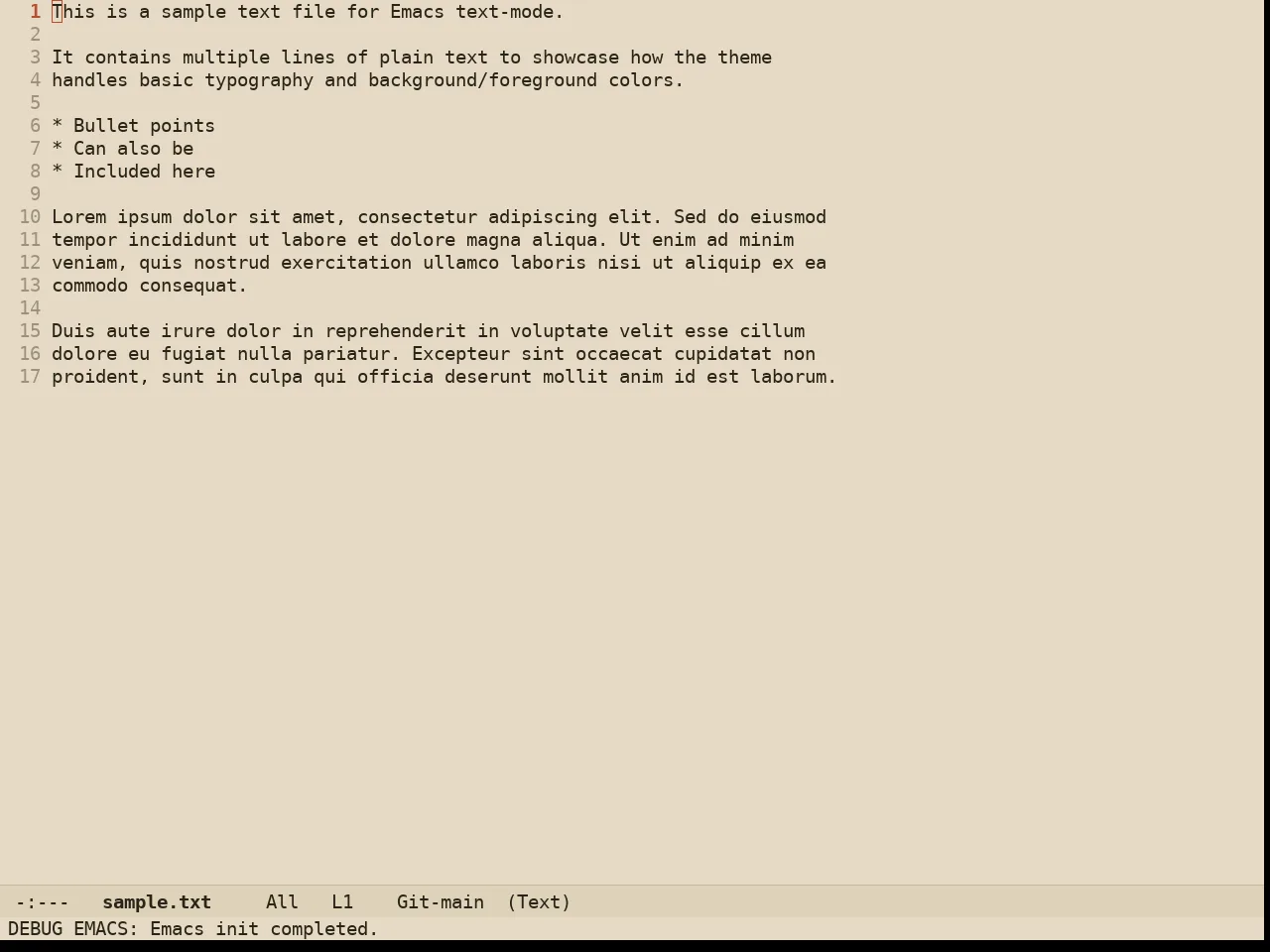 Ember Light Theme in text-mode