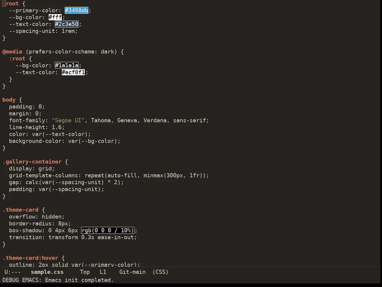 Ember Soft Theme in css-mode