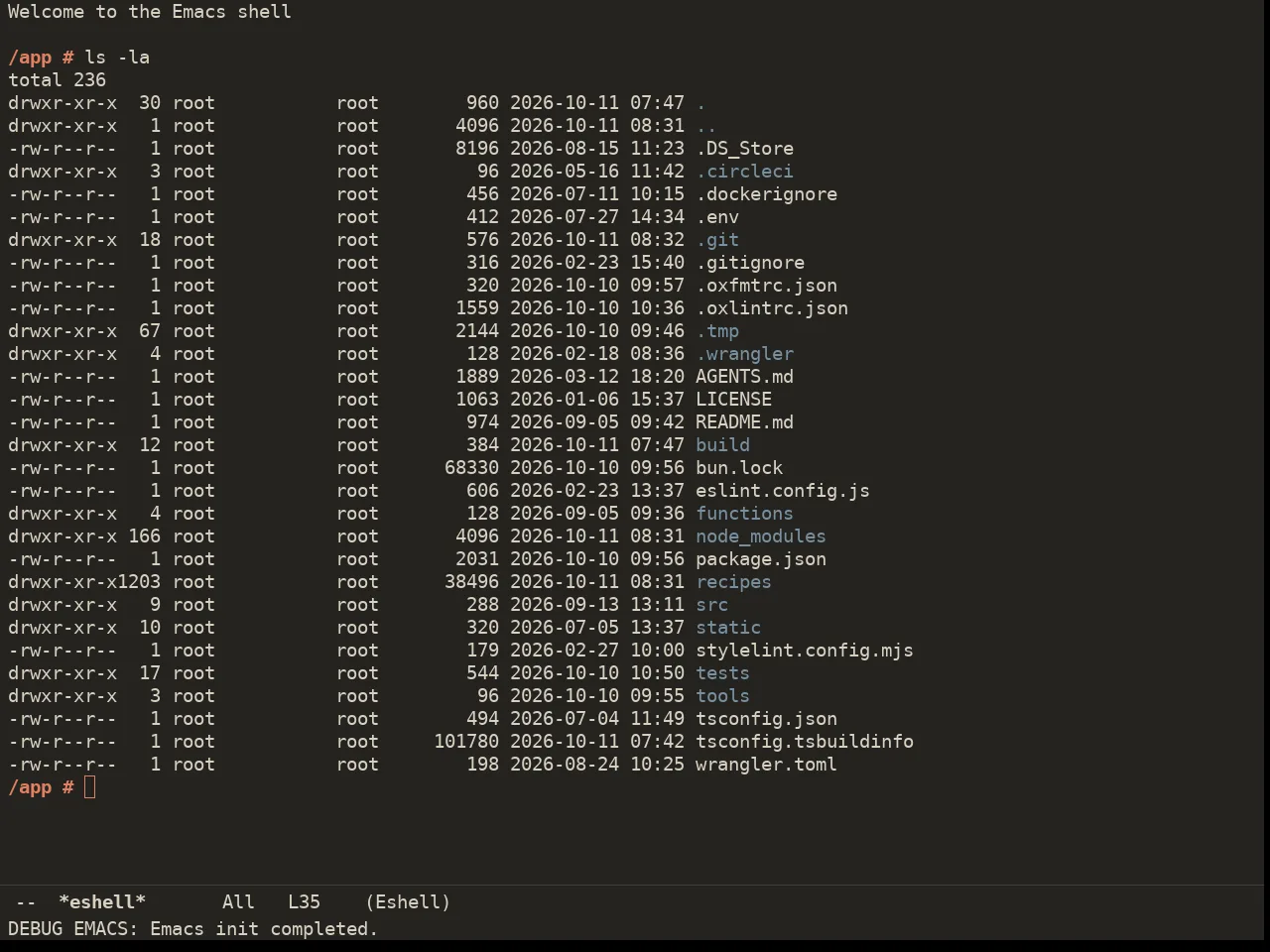 Ember Soft Theme in eshell