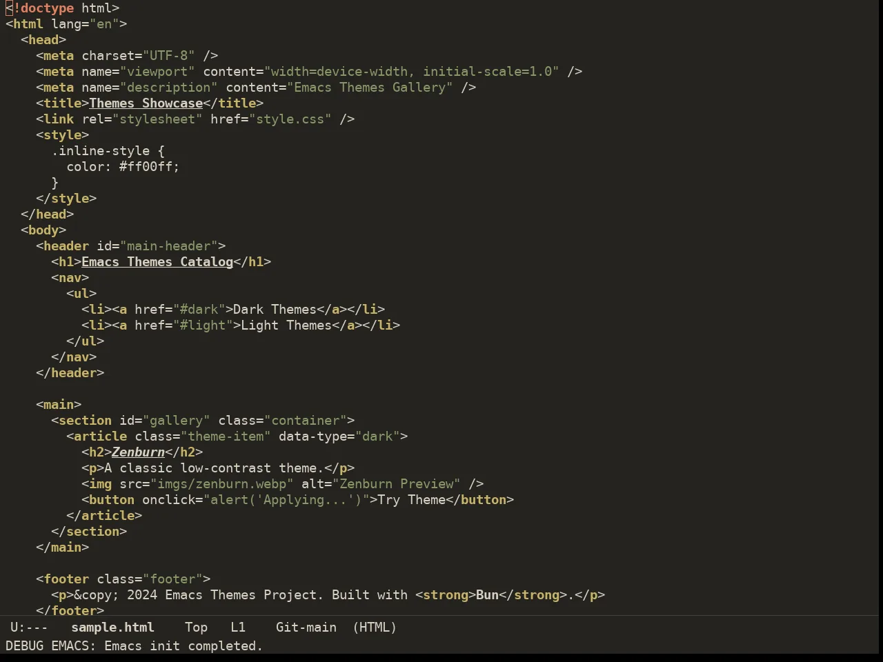 Ember Soft Theme in html-mode