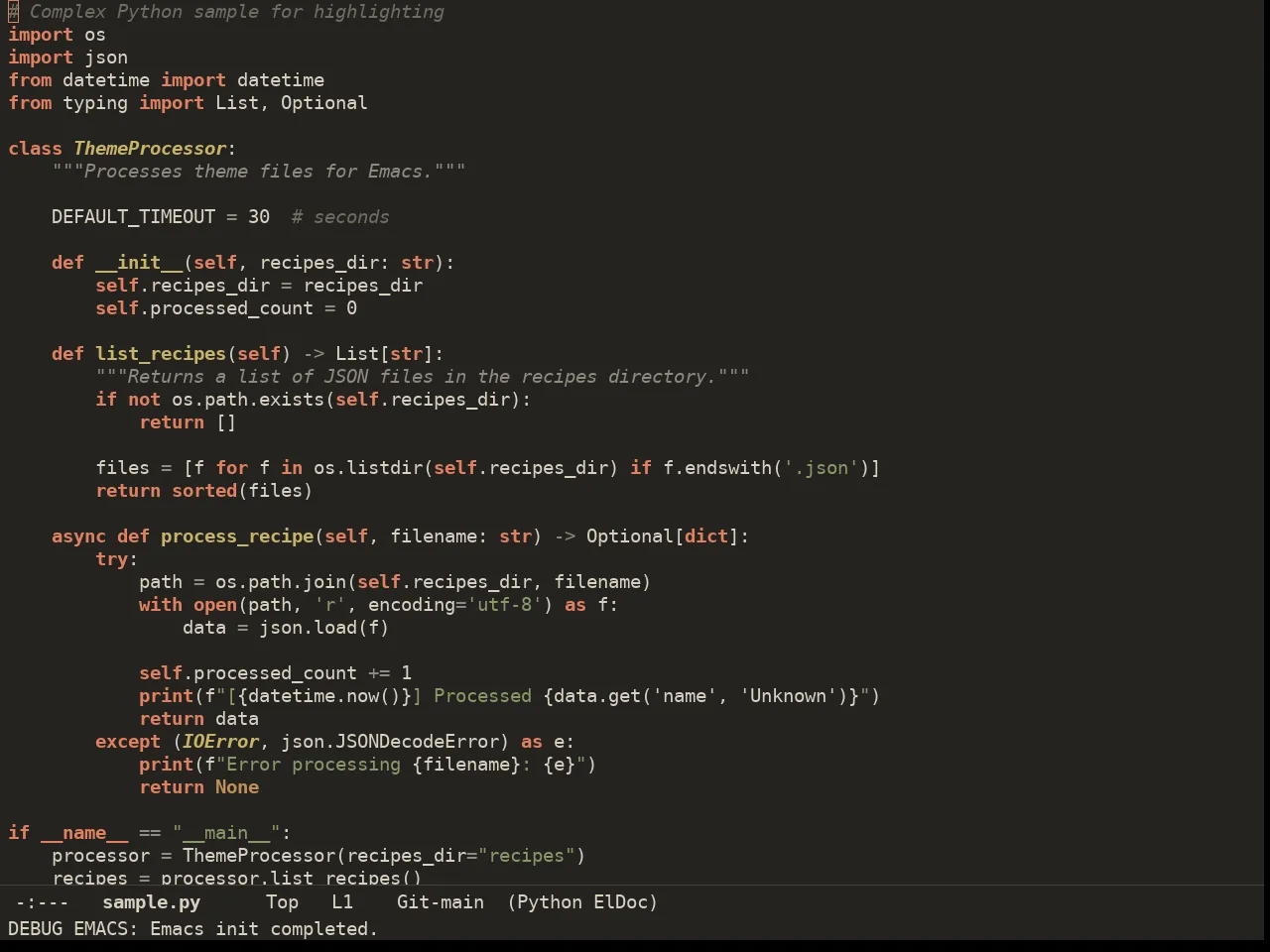 Ember Soft Theme in python-mode