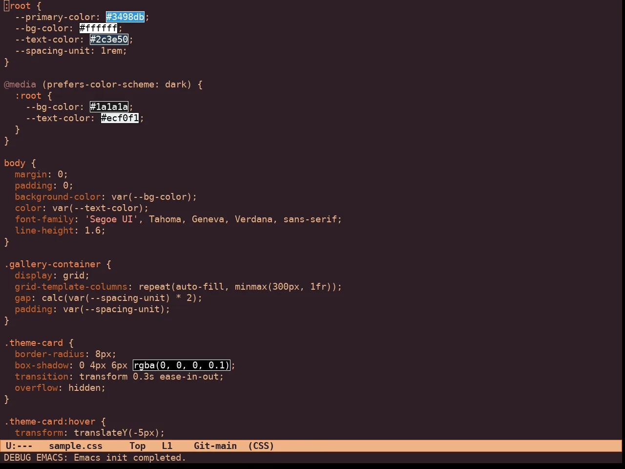 Ember Twilight Theme in css-mode