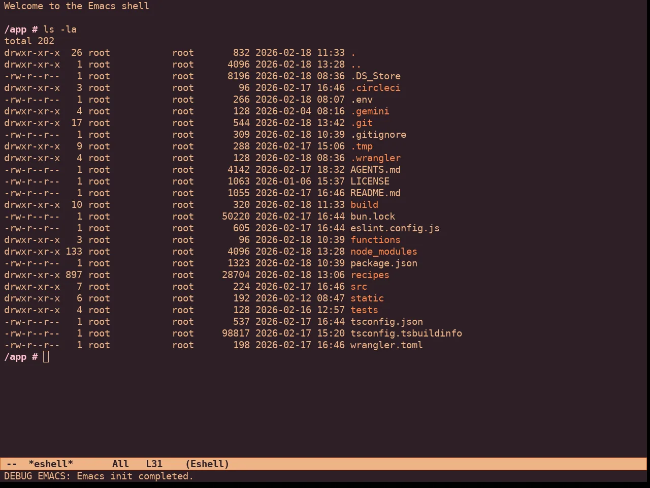 Ember Twilight Theme in eshell