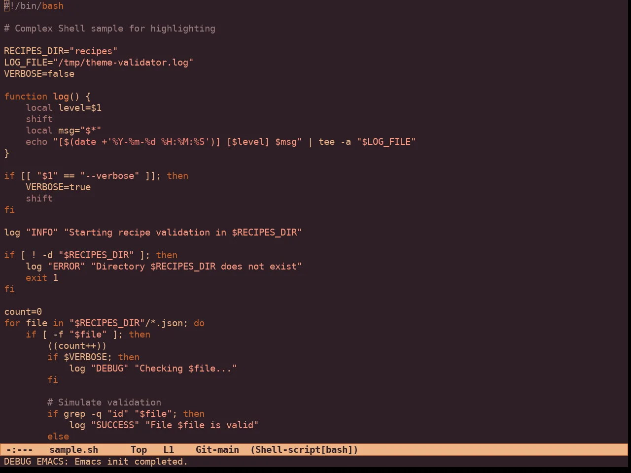 Ember Twilight Theme in sh-mode