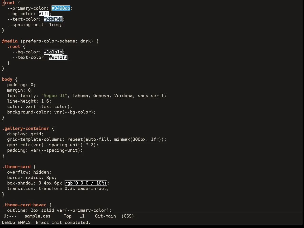 Ember Theme in css-mode