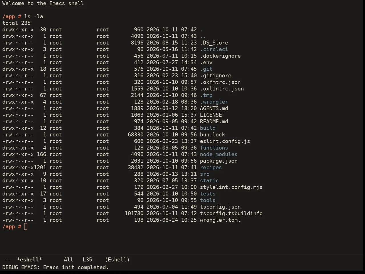 Ember Theme in eshell