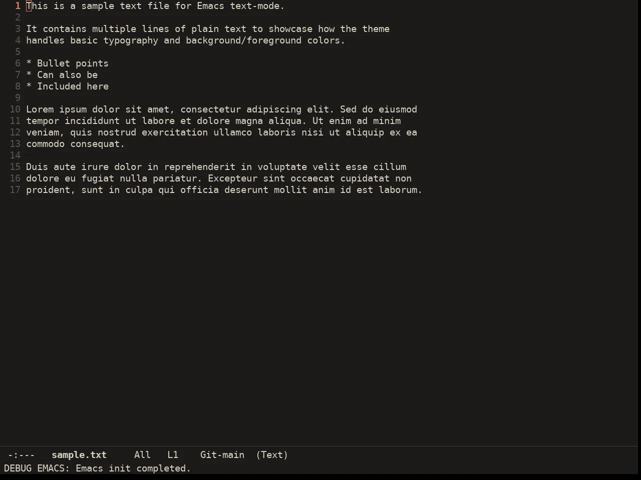 Ember Theme in text-mode