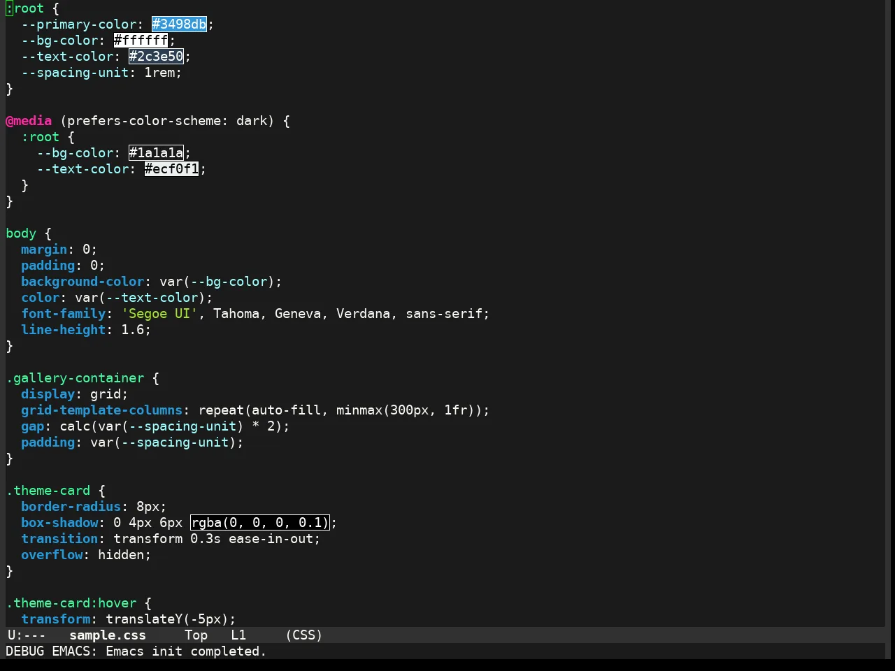 Enlightened Theme in css-mode