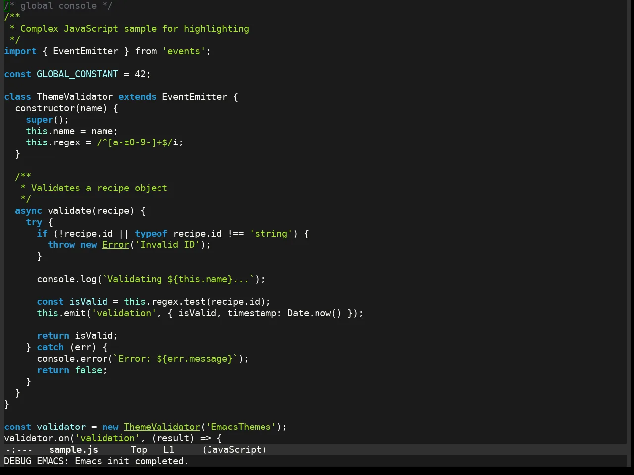 Enlightened Theme in javascript-mode