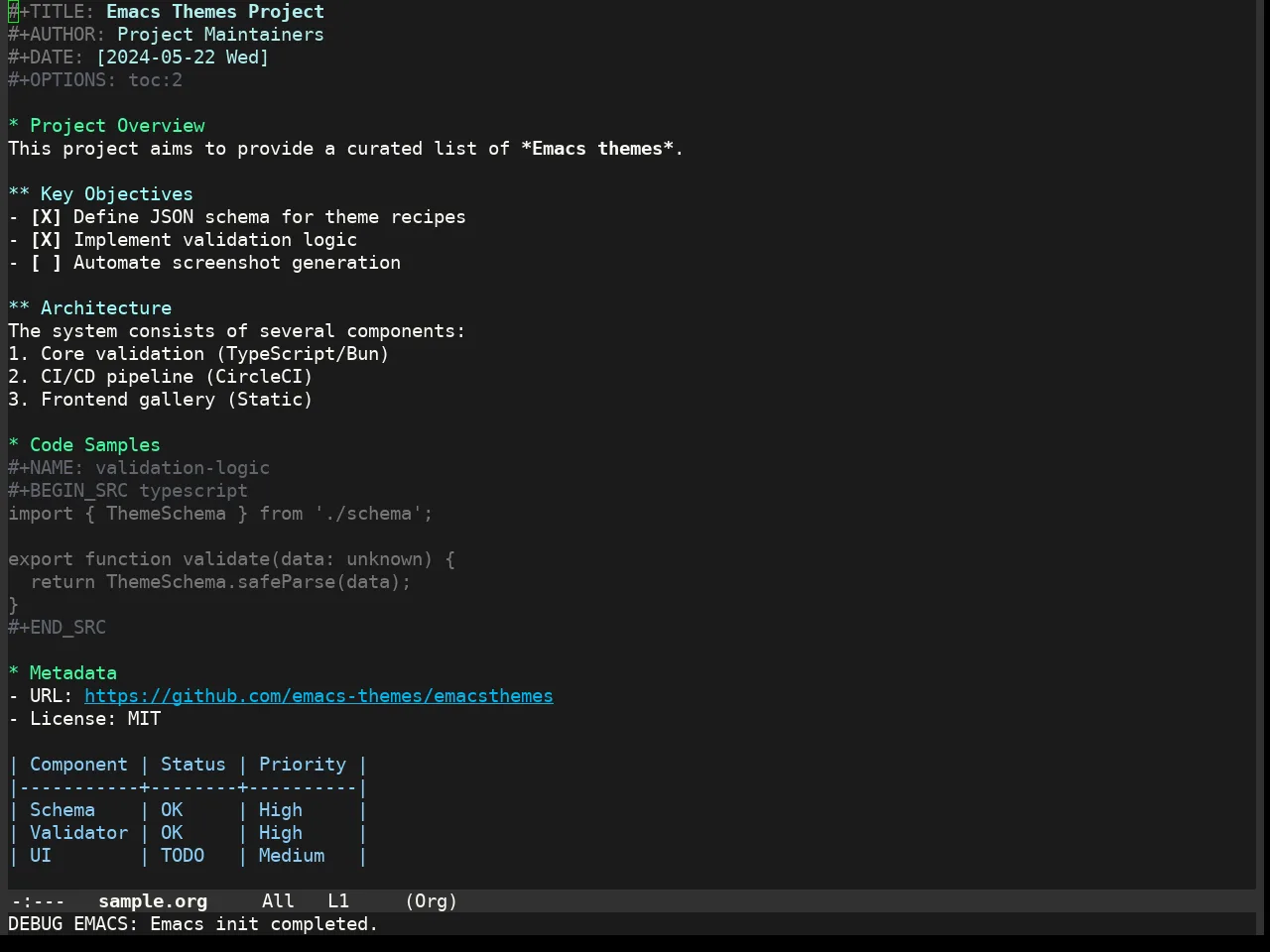 Enlightened Theme in org-mode