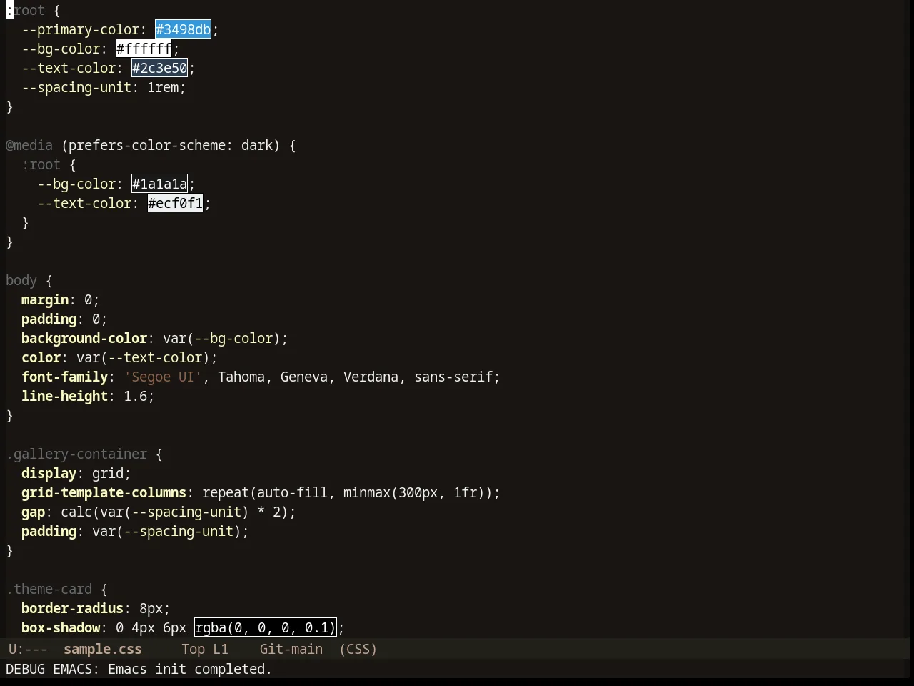 Erosiond Theme in css-mode