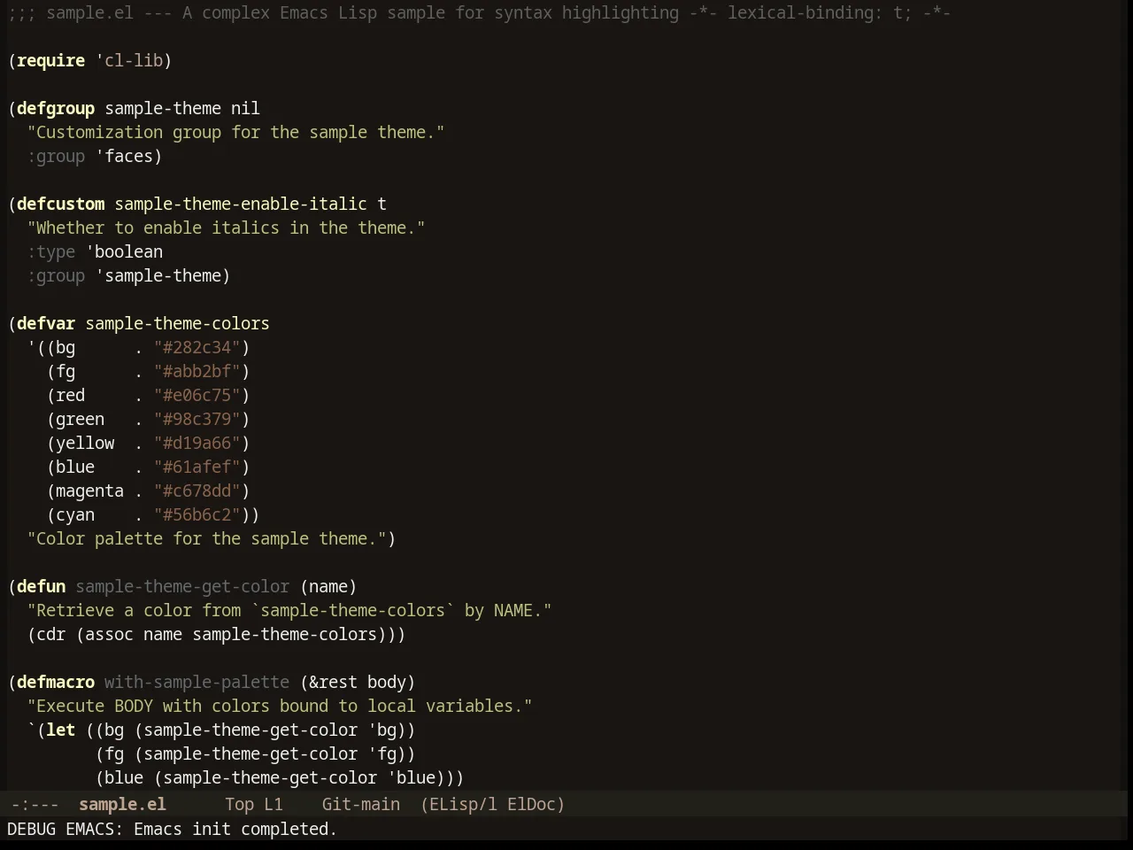 Erosiond Theme in emacs-lisp-mode