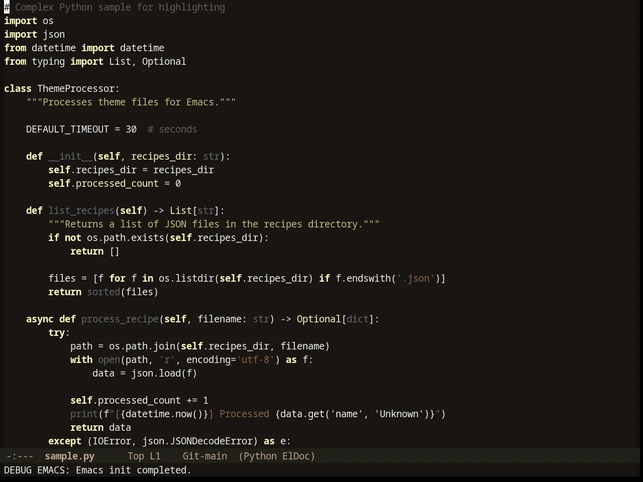 Erosiond Theme in python-mode