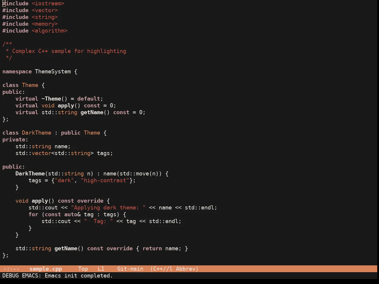 Esmond Theme in c++-mode
