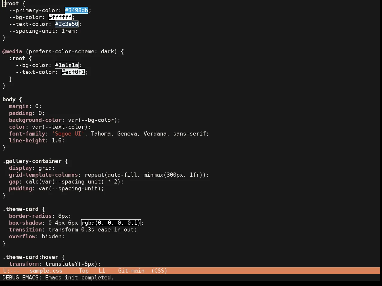Esmond Theme in css-mode