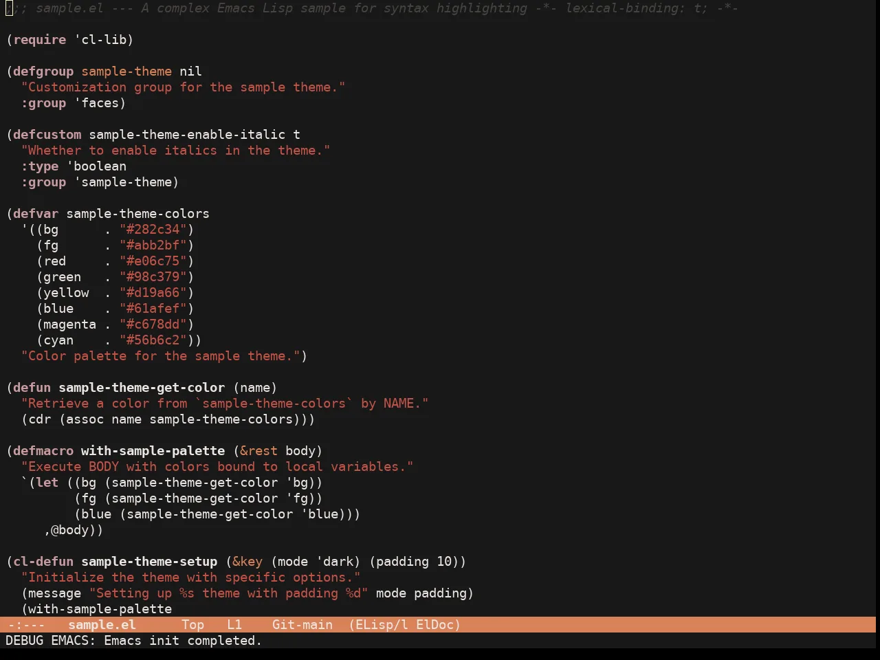 Esmond Theme in emacs-lisp-mode