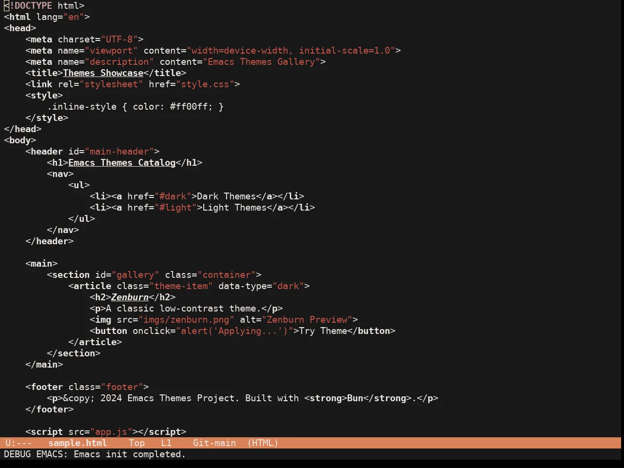 Esmond Theme in html-mode