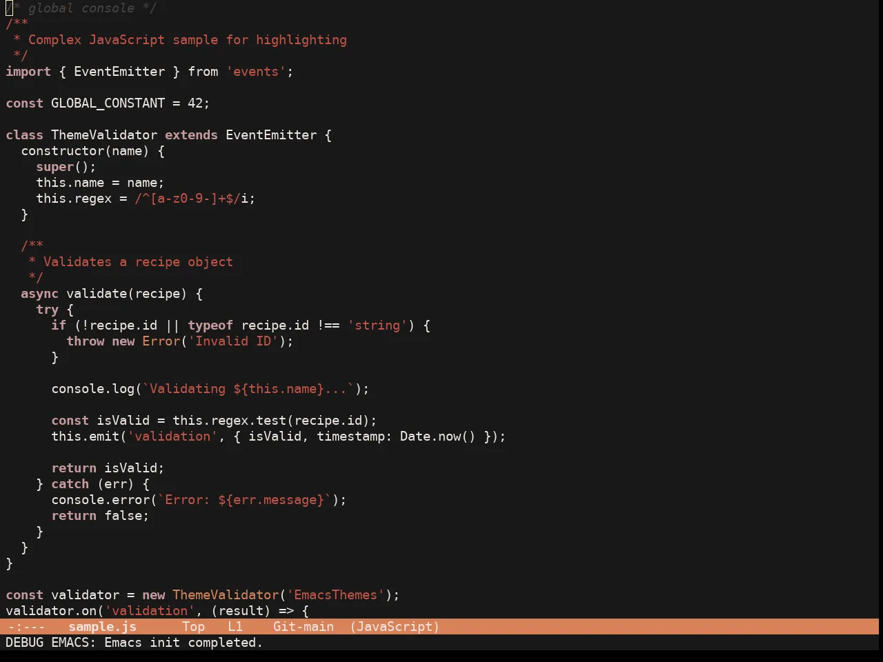 Esmond Theme in javascript-mode