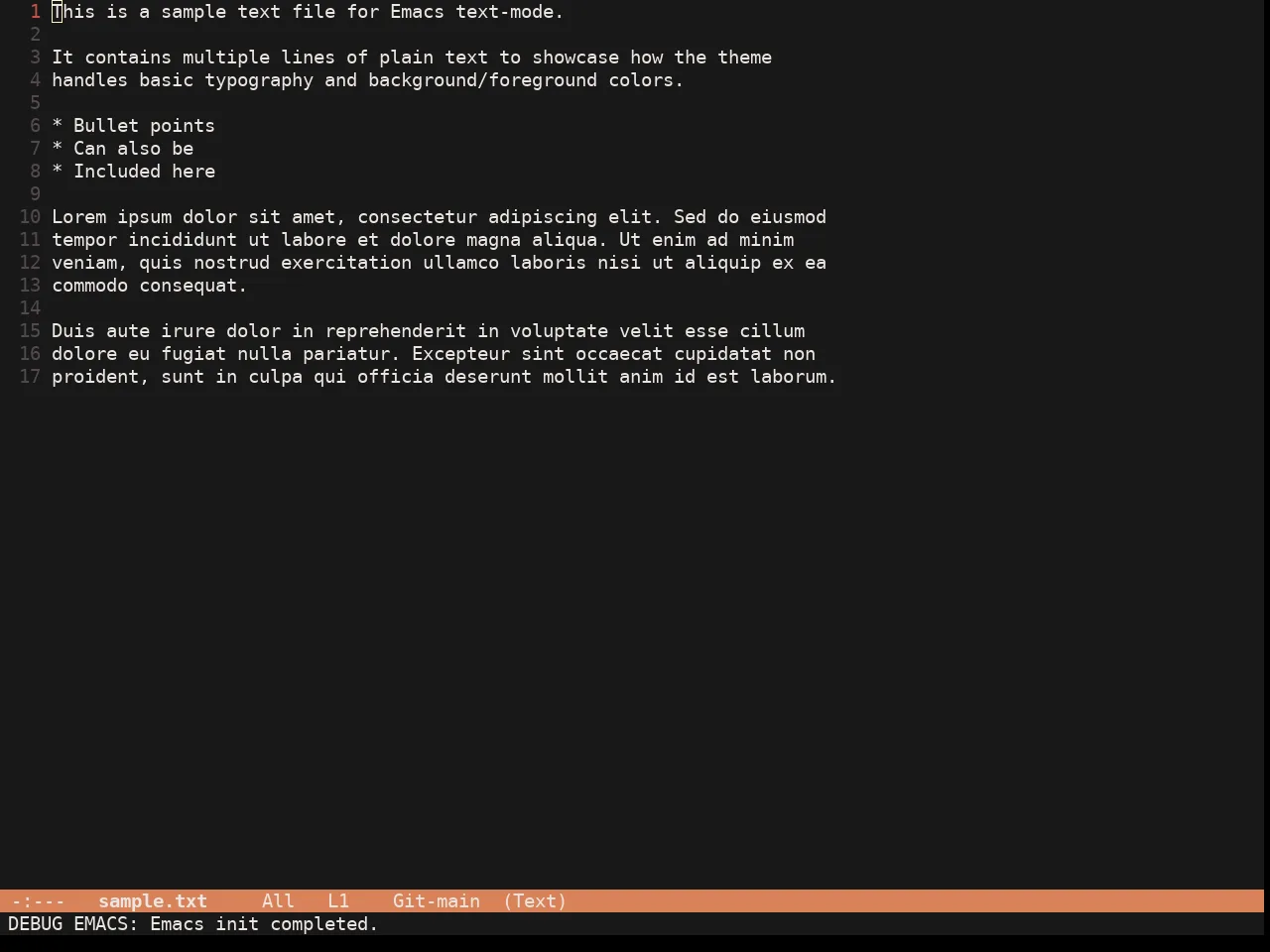 Esmond Theme in text-mode