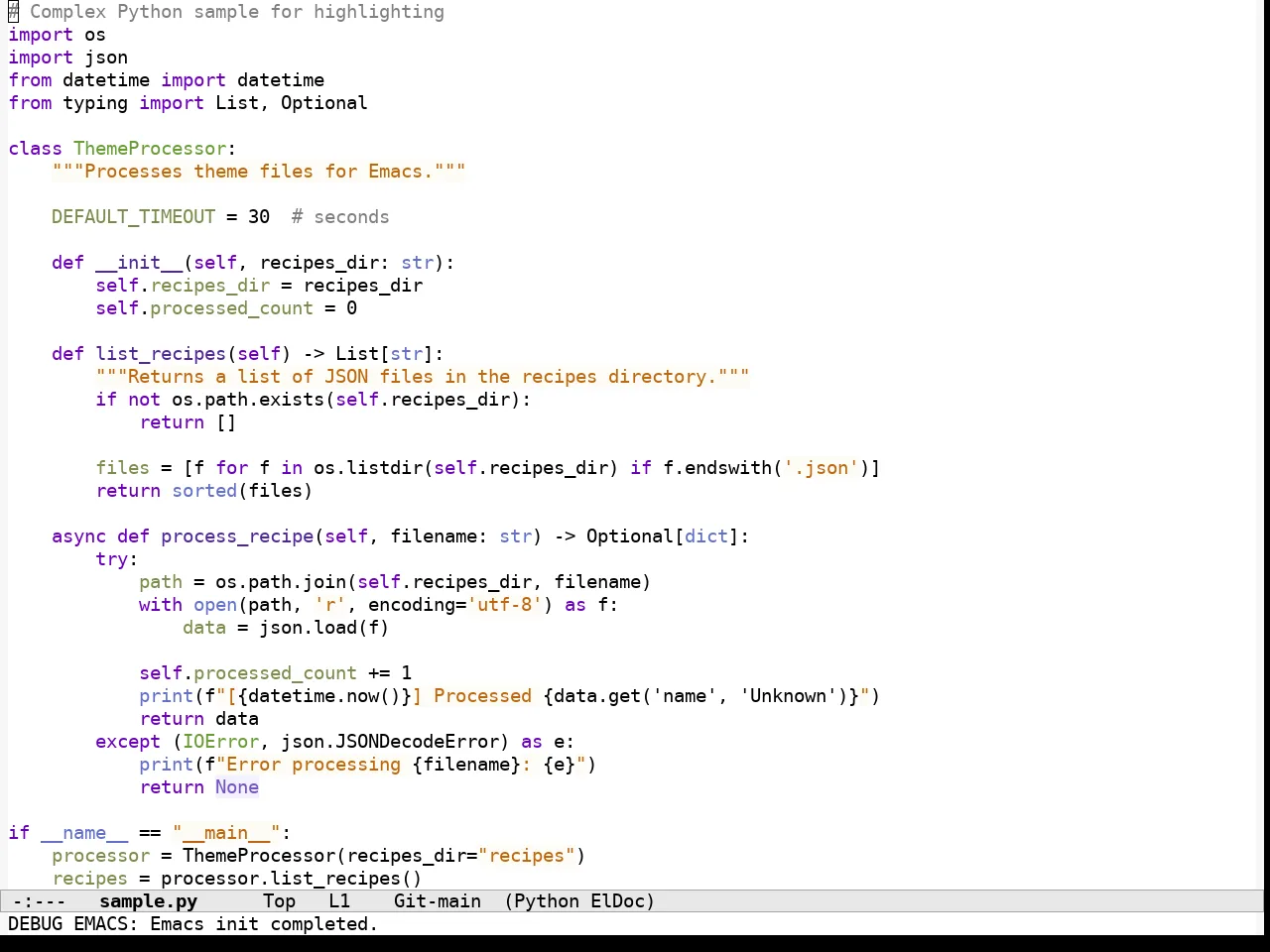 Espresso Theme in python-mode