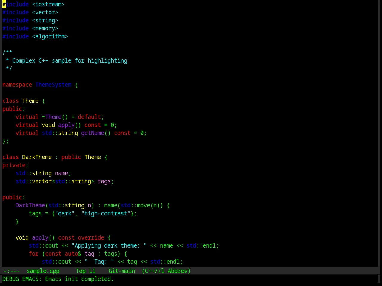 Euphoria Theme in c++-mode