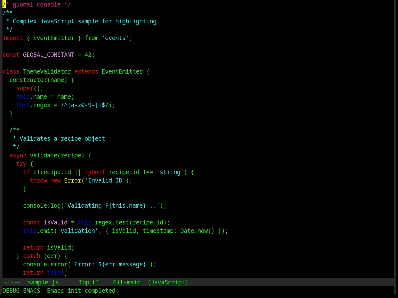 Euphoria Theme in javascript-mode