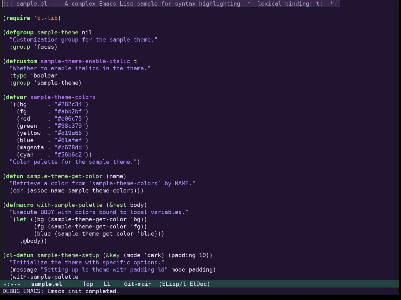 Evangelion Theme in emacs-lisp-mode